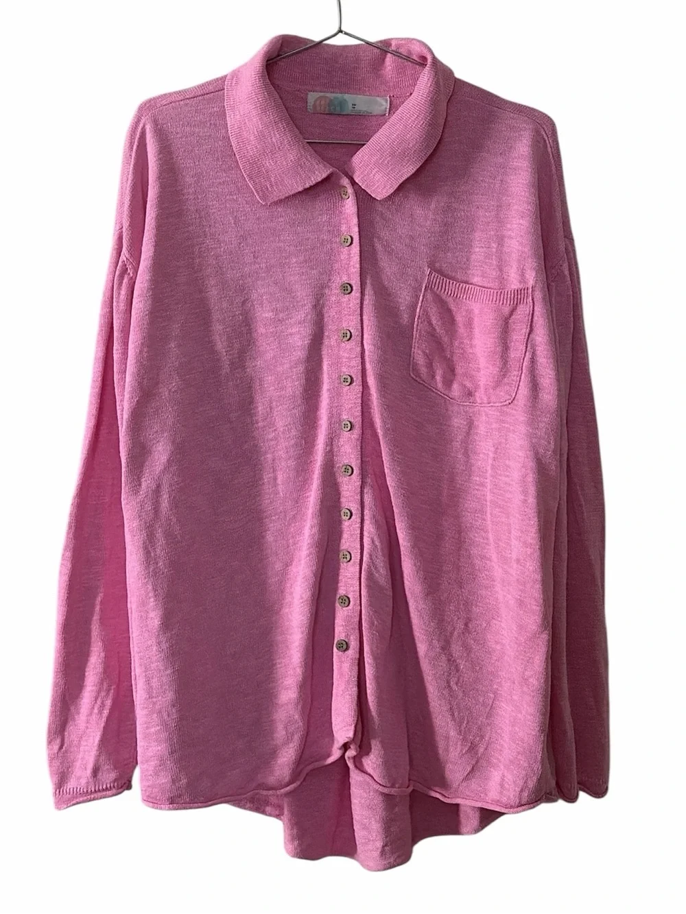 Free People Beach Oversized Linen Blend Button Up Tunic - Picture 2 of 5